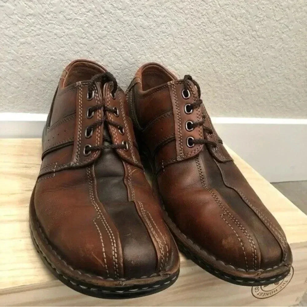 Clarks Touareg Brown Leather Lace Up Oxford 10